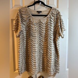 Notations Tan and Black Women's Top